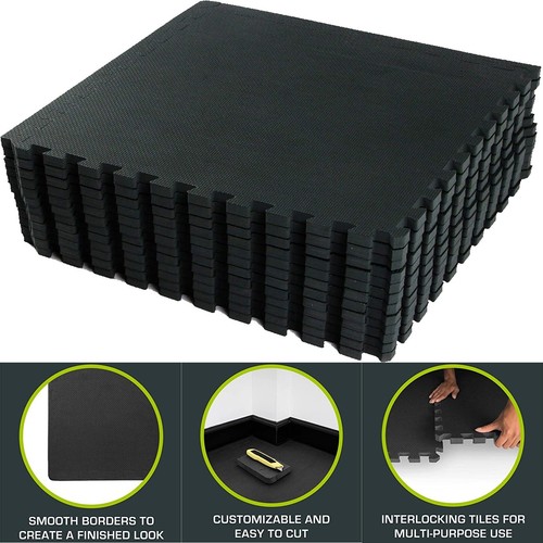 Black interlocking mat - black,