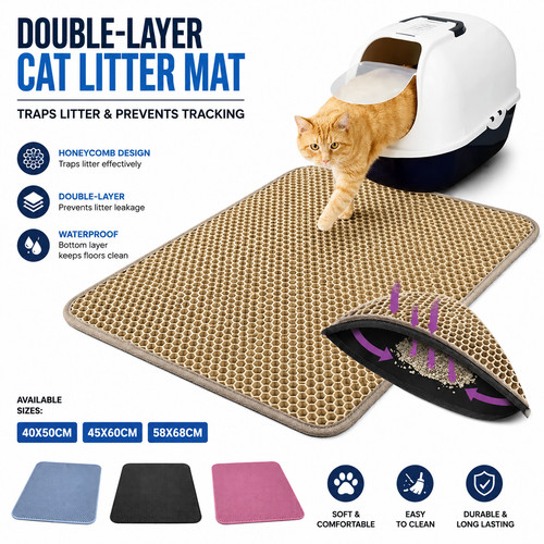 New double layer cat - cat, litter